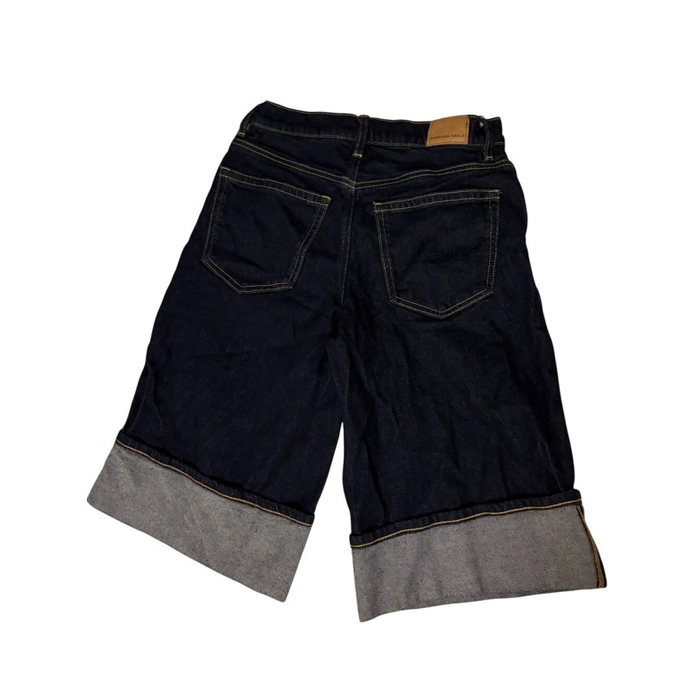American Eagle Dark Indigo Stretch Denim Shorts - Picture 5 of 8